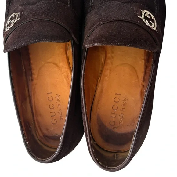 GUCCI Men's Brown Suede Loafers SZ 8.5D - Picture 6 of 15
